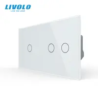 Intrerupator simplu cap / scara + dublu cap / scara, generatia noua, cu panou sticla Alb