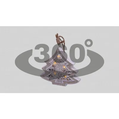 Brad LED de Craciun, din lemn, cu baterii Timer 6+18h,5LED, 3000K, 2xAA