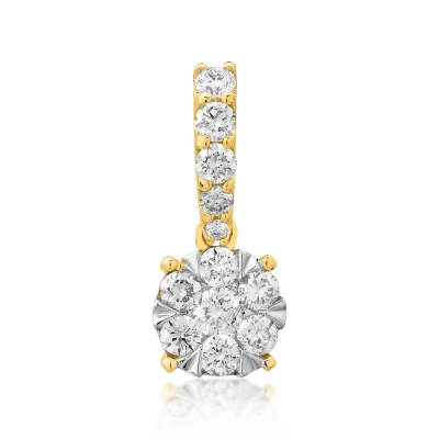 Pandantiv din aur alb-galben cu diamante de 0.515ct