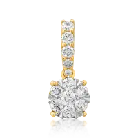 Pandantiv din aur alb-galben cu diamante de 0.515ct
