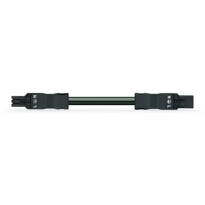 pre-assembled interconnecting cable; Eca; Socket/plug; 3-pole; Cod. A; H05VV-F 3G 1.5 mm²; 2 m; 1,50 mm²; black