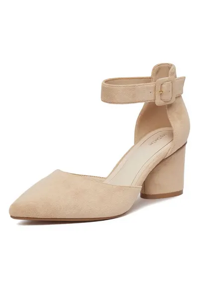 Pantofi dama - textil - toc clasic - bej