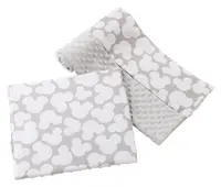 Set paturica 75x100 cm si perna 35x30 cm Minky Miki Grey