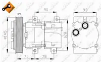 Compresor aer conditionat AC potrivit FORD FIESTA IV, FIESTA MINIVAN, FOCUS I, KA, PUMA; MAZDA 121 III 1.25-2.0 08.95-11.08