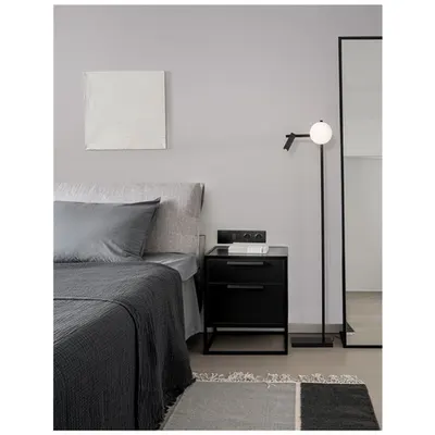Lampa podea JOLINE Nisipiu Negru Metal & Aluminiu Alb Opal Sticla LED 6W 450Lm Samsung 1x3W 200Lm 230V 3200K IP20