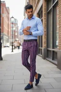 Pantaloni barbati eleganti grena CU MIC DEFECT DEF1556 P18-2.1
