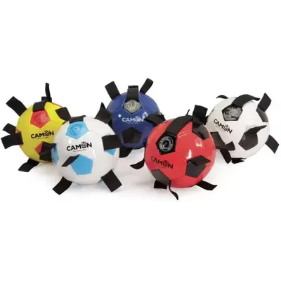 Jucarie pentru caini Camon minge fotbal, imitatie de piele, 21 cm