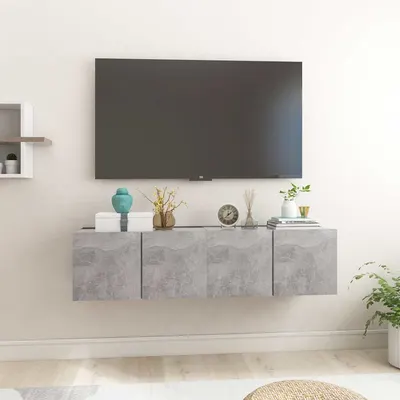 vidaXL Dulapuri TV suspendate, 2 buc., gri beton, 60x30x30 cm