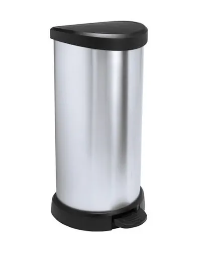 CURVER Coș de gunoi cu pedală 40 L negru/argintiu metalizat