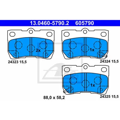 Set placute frana, frana disc ATE 13.0460-5790.2