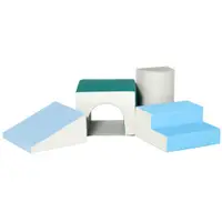 HOMCOM Set de 4 Blocuri Moi de Construcție pentru Copii, Joc Modulabil pentru Copii 1-3 Ani, 150x50x39 cm, Multicolor | Aosom Romania