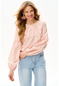 Bluza din amestec de viscoza si lana cu maneci bufante