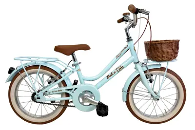Bicicletă pentru fete Dolce Vita CAPPUCCINO 16" cu coș - Albastru deschis