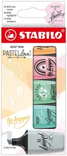 Set de mini markere de text Stabilo Pastel Love - 5 culori