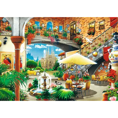 Puzzle 2000 piese - Vedere din Barcelona