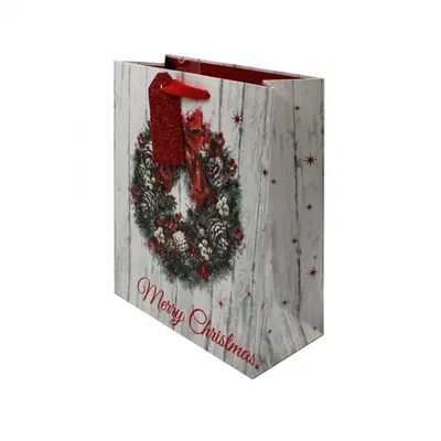 Pungă cadou Crăciun SDE L XMAS WREATH