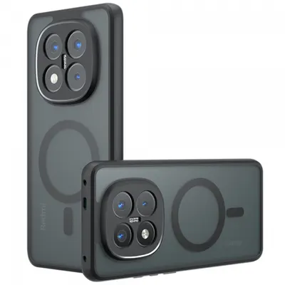 Husa MagSafe pentru Xiaomi Poco X7 / Note 14 Pro 5G, Techsuit, PureFrost, Neagra Satinata
