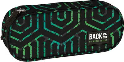Penar oval școlar BackUp A - Antique Green, 1 fermoar