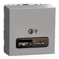 Noua Unica, Incarcator rapid USB dublu A+C 18W, aluminiu