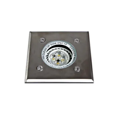 TERRA, GU10, 35W, IP67, pătrat, oțel inox