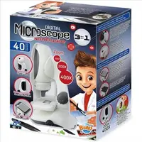 Microscop set 3 in 1 pentru copii, zoom 400x, LED dual, webcam, USB, adaptor smartphone, 8ani+, BUKI France BKMR700