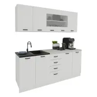 Bucatarie Riga, Alb, L 200 cm