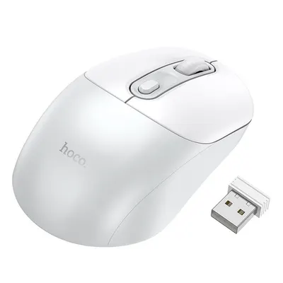 Mouse Wireless Hoco GM28, 2.4g, Alb/Gri Engros