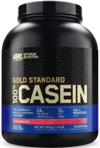 Gold Standard 100% Casein, căpșună, 1.82 kg, Optimum Nutrition