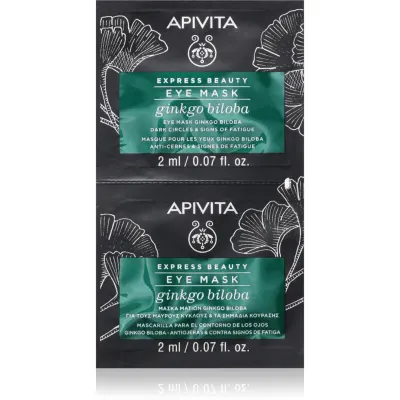 Apivita Express Beauty Eye Mask Gingko Biloba mască pentru zona ochilor impotriva cearcanelor 2x2 ml