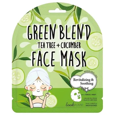 Masca tip servetel revitalizanta si calmanta cu ceai verde si castravete, 25ml, Look At Me