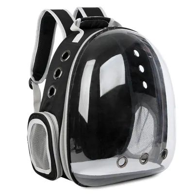 Rucsac Pentru Transport Pisici, Negru Transparent, 31x42x28 cm