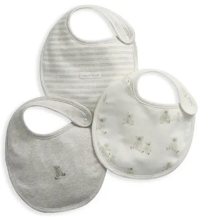 Set bavete Mamas & Papas - Teddy bear, 3 buc.