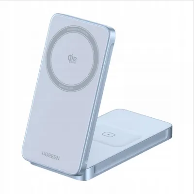 Incarcator Retea Wireless UGREEN MagFlow 2in1, 25W, Albastru