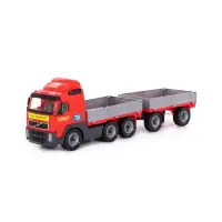 Camion jucarie cu remorca, obloane rabatabile, Volvo PowerTruck, 77x19x25 cm