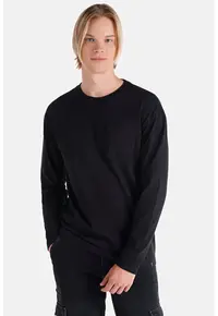 Tricou Cu Maneca Lunga De Barbati Negru Regular Fit8683197800602