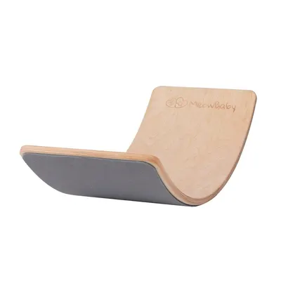 Placă de echilibru gri/în culoare naturală din lemn de pin 80x30x18 cm Montessori – Meowbaby