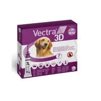 Vectra 3D, spot-on, solutie antiparazitara, caini Vectra 3D, spot-on, soluție antiparazitară, câini 25-40 kg, 3 pipete