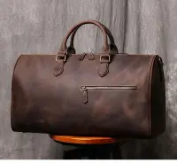 Geanta de calatorie unisex, Evren GT3302, piele naturala, Maro inchis
