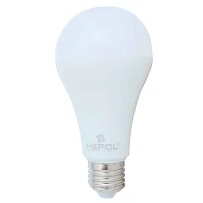 Bec LED HEPOL, forma A65, E27, 18W, 25000 ore, 3000K