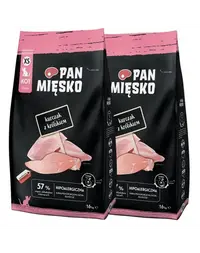 PAN MIĘSKO Pui cu iepure pentru pisoi hrană uscată crochete XS 2x1,6 kg
