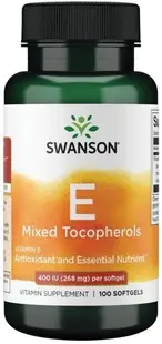 Vitamin E Mixed Tocopherols, 400 IU, 100 capsule moi, Swanson