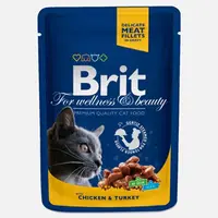 Brit Premium plic hrana umeda pisici, Carne de pui şi curcan, 100g 100g