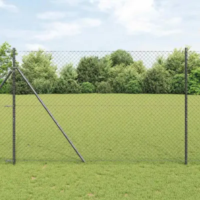 vidaXL Gard de legătură cu fixare la sol 10 x 1,5 m Gri Plasă
