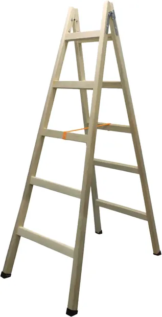 Scară dublă din lemn Valbg - Premiumfix, 2x5 trepte, 1.75 m