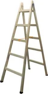 Scară dublă din lemn Valbg - Premiumfix, 2x5 trepte, 1.75 m