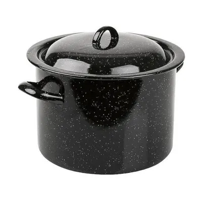 Oala Emailata, Diametru 36 cm, Capacitate 30 l, Neagra, Emailul Medias