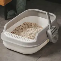 Litiera pentru pisici, cu margine inalta si paleta 48 x 30 x 17 cm