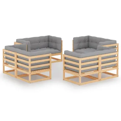 Gossi set mobilier de gradina cu perne, 8 piese, lemn masiv de pin
