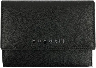 Portofel din piele pentru femei Bugatti Bella - Flip, RFID protecţie, negru