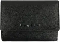 Portofel din piele pentru femei Bugatti Bella - Flip, RFID protecţie, negru